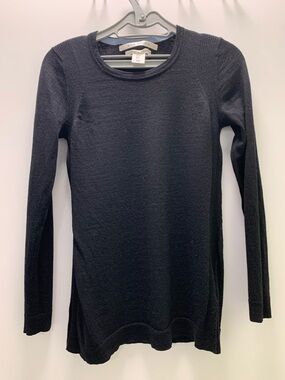 Max Studio Black Long-Sleeve Crewneck Top